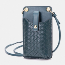 Herre Dame Pu Skinn Anti-tyveri Multi-card Slot Kortholder 6.5 Tommers Telefonveske Crossbody Bag Skulderveske