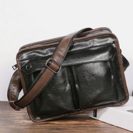 Herre Dobbeltlags Flerlomme Crossbody-vesker Mote Uformelt Hodetelefon-hulldesign 14 Tommers Bærbar Bag Skulderveske