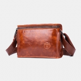 Herre Ekte Lær Anti-tyveri Slitasjebestandig 7.9 Tommers Ipad Vintage Square Bag Crossbody Bag Skulderveske