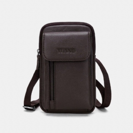 Herre Ekte Skinn 6.3 Tommers Telefonholder Belteveske Crossbody-veske