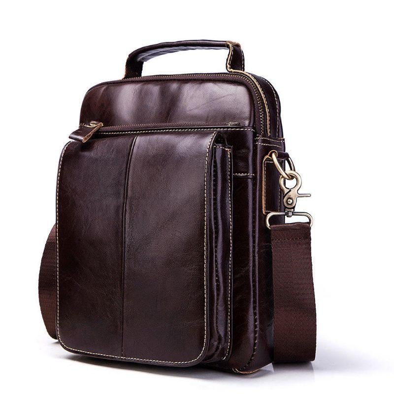 Herre Ekte Skinn Business Casual Vintage Bag