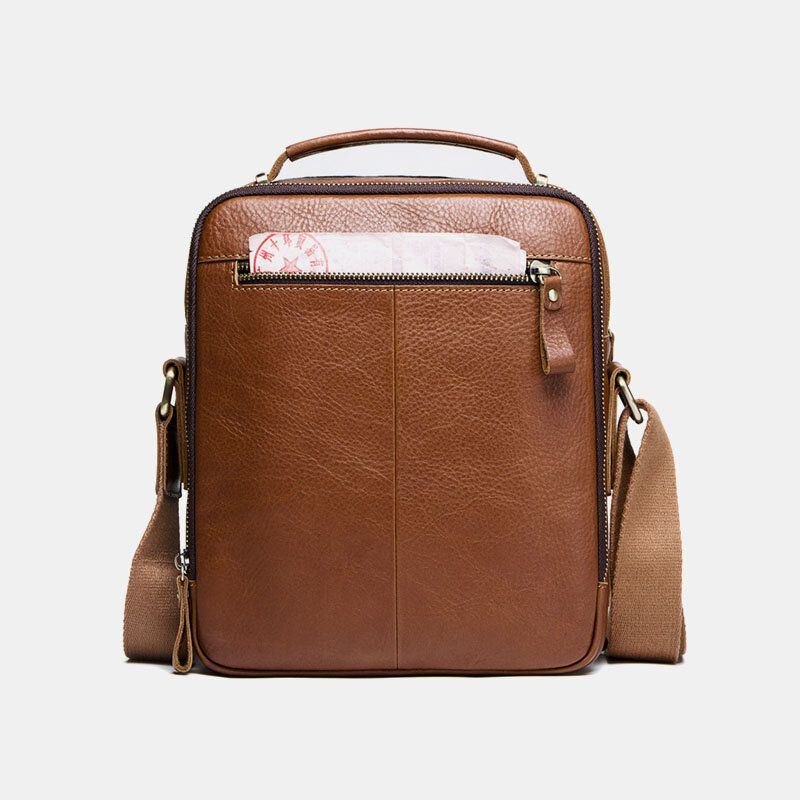 Herre Ekte Skinn Mote Skulderveske Crossbody Bag Business Bag