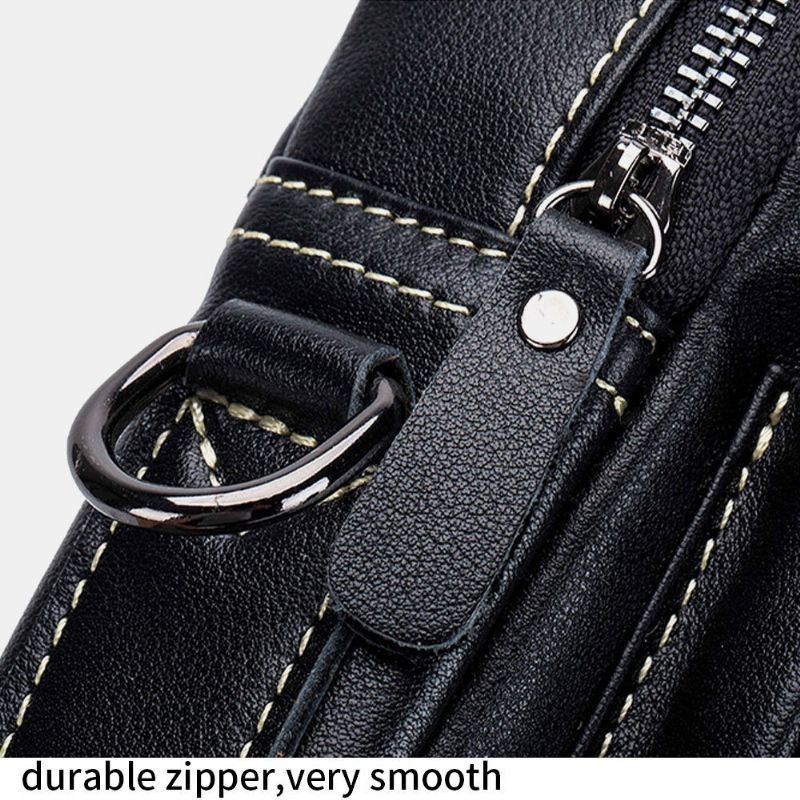 Herre Ekte Skinn Multi-lomme Vanntett Vintage Håndveske Crossbody Bag Skulderveske