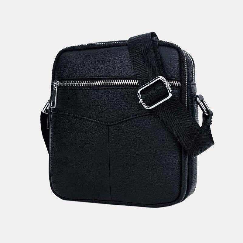 Herre Ekte Skinn Multifunksjon Vanntett Anti-tyveri Telefonveske Crossbody Bag Skulderveske