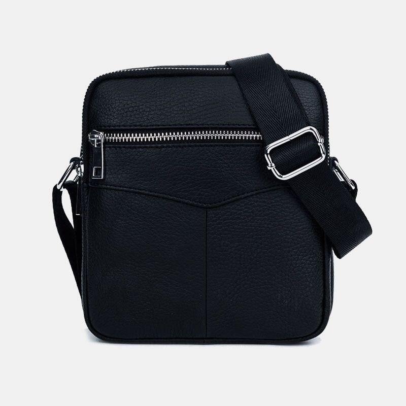 Herre Ekte Skinn Multifunksjon Vanntett Anti-tyveri Telefonveske Crossbody Bag Skulderveske