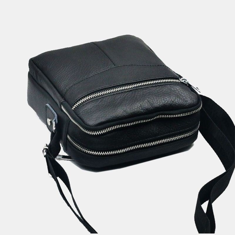 Herre Ekte Skinn Multifunksjon Vanntett Anti-tyveri Telefonveske Crossbody Bag Skulderveske