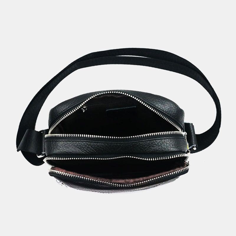 Herre Ekte Skinn Multifunksjon Vanntett Anti-tyveri Telefonveske Crossbody Bag Skulderveske