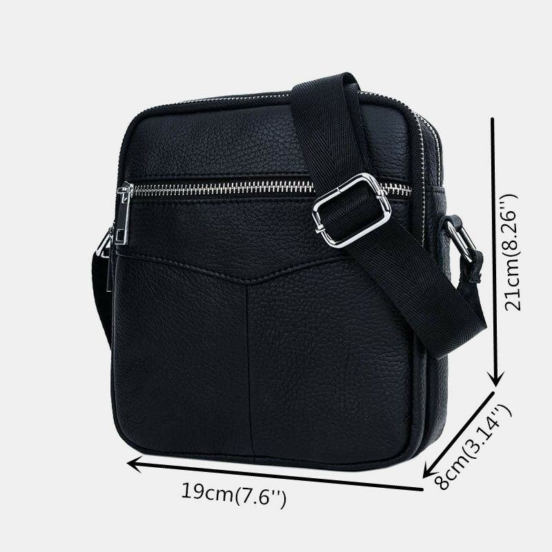 Herre Ekte Skinn Multifunksjon Vanntett Anti-tyveri Telefonveske Crossbody Bag Skulderveske