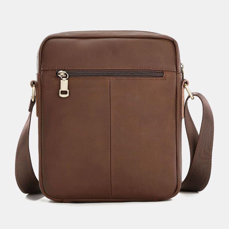 Herre Ekte Skinn Stor Kapasitet Vintage Casual 6.5 Tommers Telefonveske Crossbody-veske Skulderveske Messenger-koffert