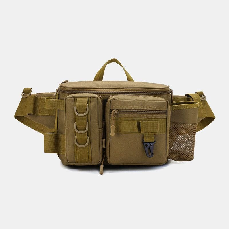 Herre Fish Bag Multi-lommer Outdoor Tactical Bag Crossbody Bag Midjeveske Oxford Camo Mønster