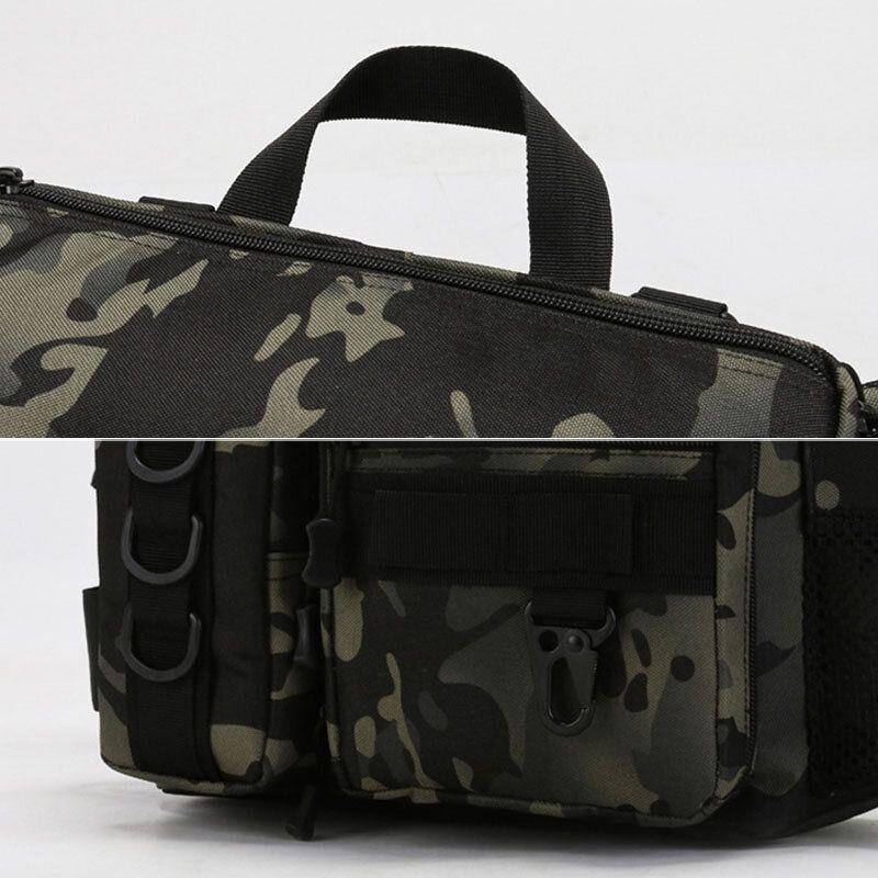 Herre Fish Bag Multi-lommer Outdoor Tactical Bag Crossbody Bag Midjeveske Oxford Camo Mønster