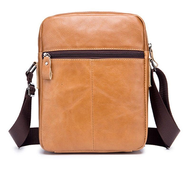 Herre Genuine Leather Solid Crossbody Bag Outdoor