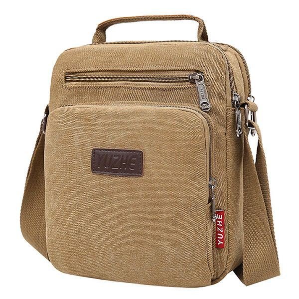 Herre Lerret Sling Bag Messenger Bag Small Travel Crossbody Bag Fit 9.7-tommers Ipad