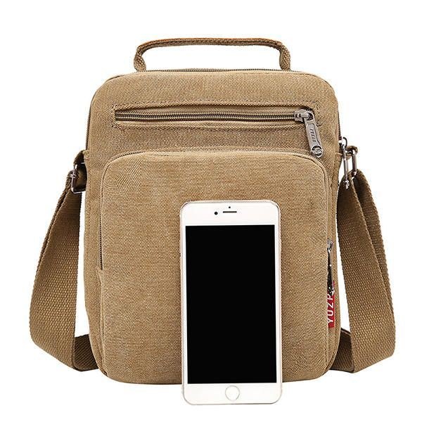 Herre Lerret Sling Bag Messenger Bag Small Travel Crossbody Bag Fit 9.7-tommers Ipad