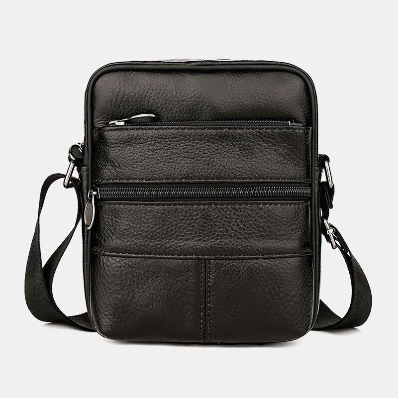 Herre Multipocket Anti-tyveri Førstelags Kuskinn Crossbody-vesker Retro Stor Kapasitet Lett 6.5 Tommers Phne Bag Messenger Bag Håndveske