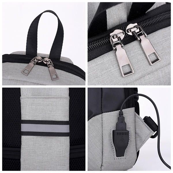 Herre Nylon Fritid Vanntett Brystveske Stor Kapasitet Crossbody Bag Med Usb-lading