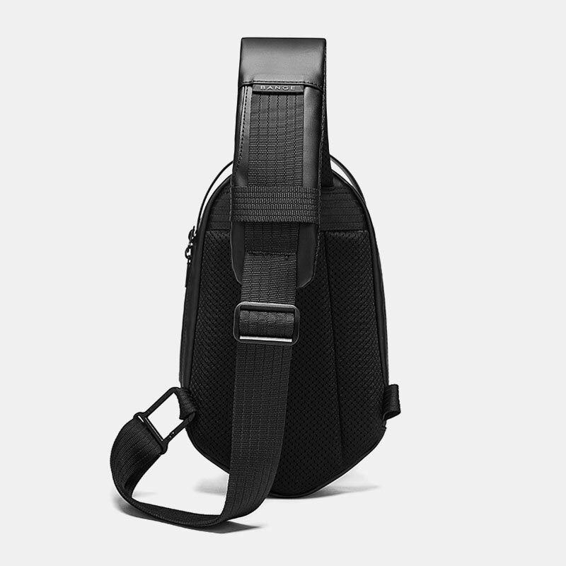 Herre Oxford Anti-tyveri Usb Lade Polyhedron Vanntett Utendørs Crossbody Bag Bryst Bag Sling Bag