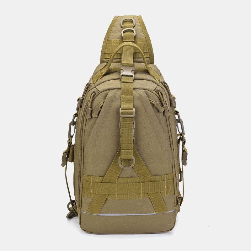 Herre Oxford Camo Multifunksjon Vanntett Utendørs Sports Riding Taktisk Skulderveske Crossbody Bag Brystveske