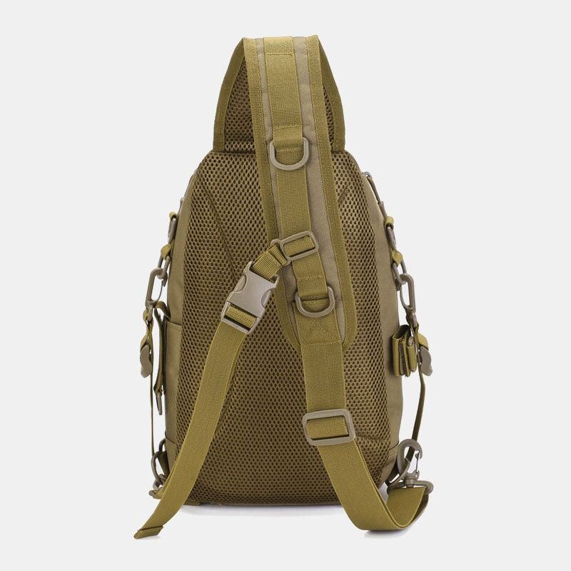 Herre Oxford Camo Multifunksjon Vanntett Utendørs Sports Riding Taktisk Skulderveske Crossbody Bag Brystveske