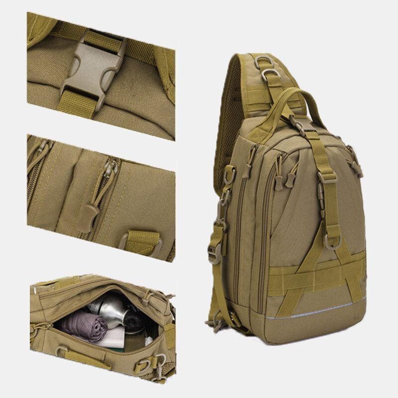 Herre Oxford Camo Multifunksjon Vanntett Utendørs Sports Riding Taktisk Skulderveske Crossbody Bag Brystveske