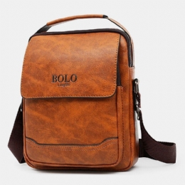 Herre Pu Lær Multi-lomme Anti-tyveri Retro Crossbody Vesker Skulderveske Håndveske Messenger Bag Koffert