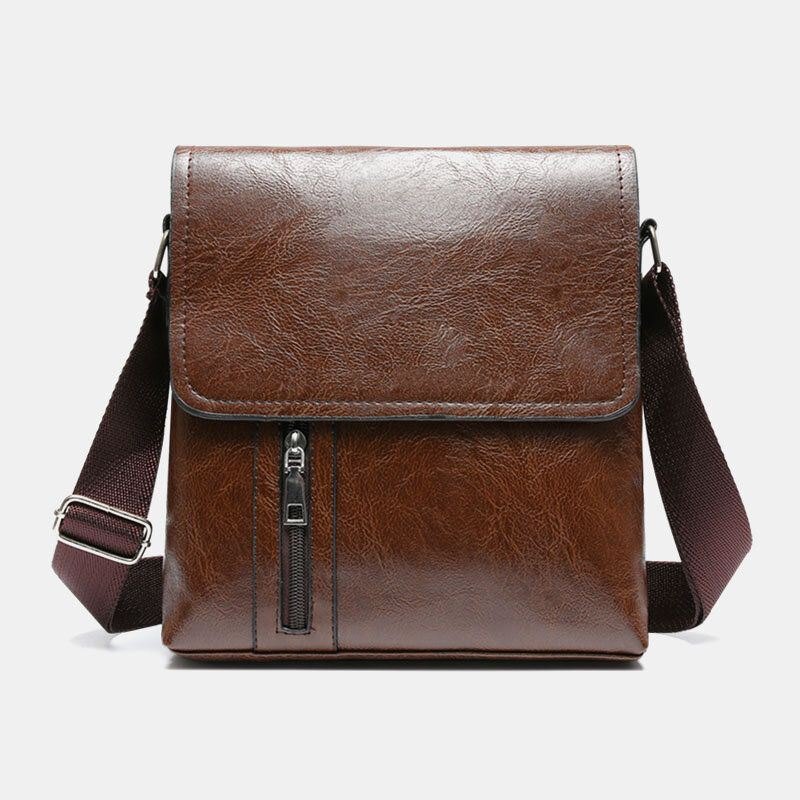 Herre Pu Leather Anti-tyveri Skulder Retro 6.3 Tommers Telefonveske Med Stor Kapasitet Crossbody-vesker