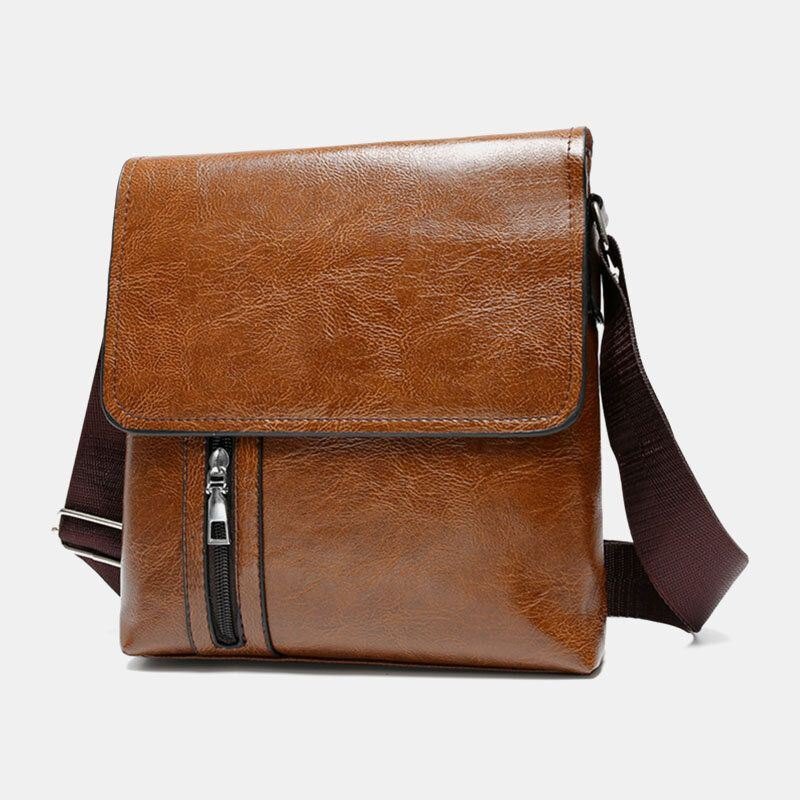 Herre Pu Leather Anti-tyveri Skulder Retro 6.3 Tommers Telefonveske Med Stor Kapasitet Crossbody-vesker