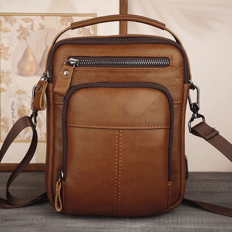 Herre Retro 6.5-tommers Telefonveske Med Flere Lommer Midjeveske Rygg Tyverisikringslommedesign Crossbody-vesker Belteveske