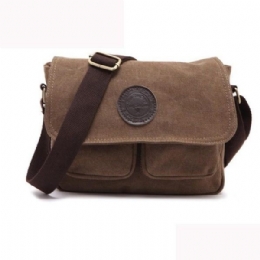 Herre Retro Crossbody Bag Canvas Skulderveske Messenger