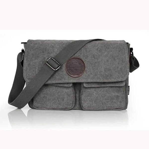 Herre Retro Crossbody Bag Canvas Skulderveske Messenger