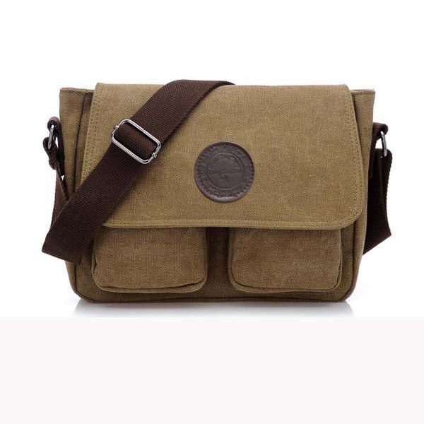 Herre Retro Crossbody Bag Canvas Skulderveske Messenger