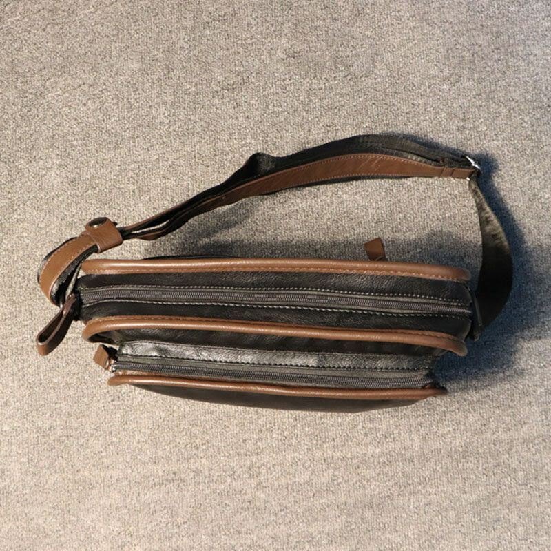 Herre Uformelt Mykt Skinnrygg Anti-tyveri Lomme Crossbody Vesker Messenger Skulderveske