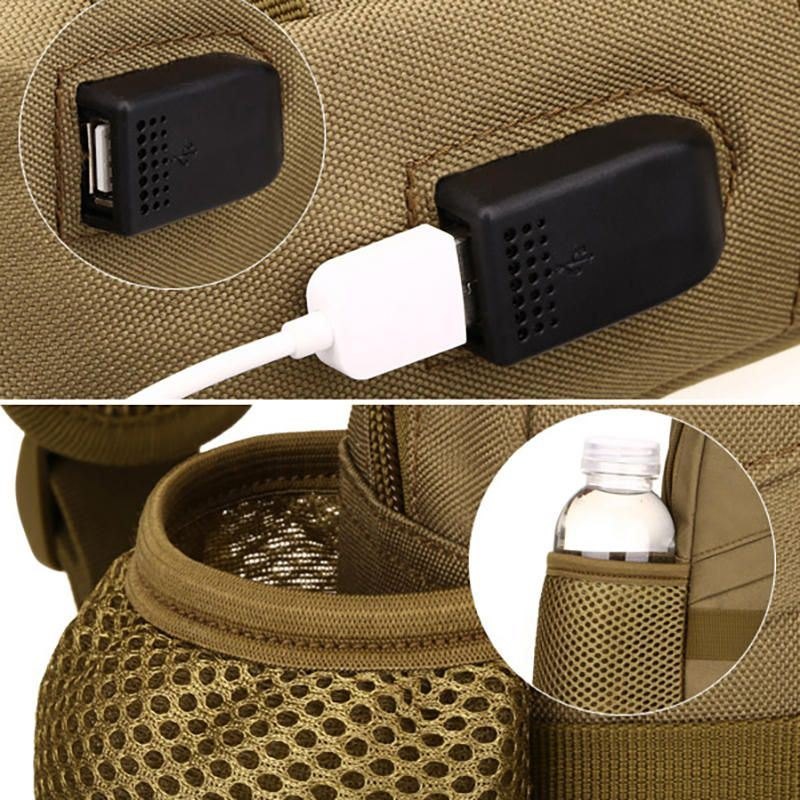 Herre Vanntett Usb-lading Multifunksjonell Crossbody-veske