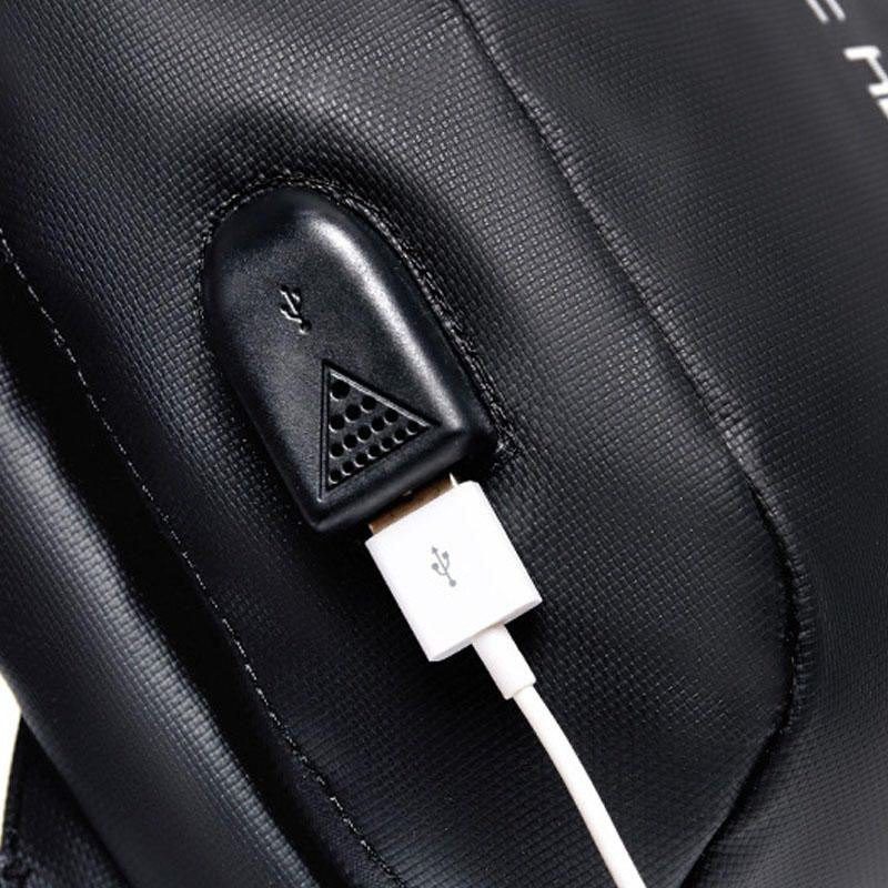 Herremote Uformelt Brystveske Skulderveske Crossbody-veske Med Usb-ladeport