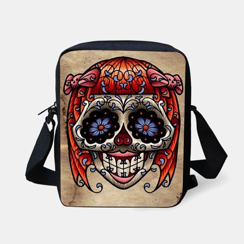 Kvinners Barn Halloween-stil Kledd Søt Hodeskallemønster Crossbody-veske For Å Bære Godteri Sukker