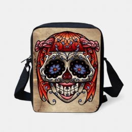 Kvinners Barn Halloween-stil Kledd Søt Hodeskallemønster Crossbody-veske For Å Bære Godteri Sukker