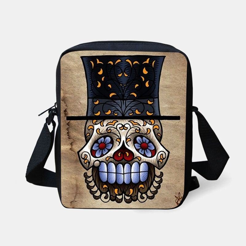 Kvinners Barn Halloween-stil Kledd Søt Hodeskallemønster Crossbody-veske For Å Bære Godteri Sukker