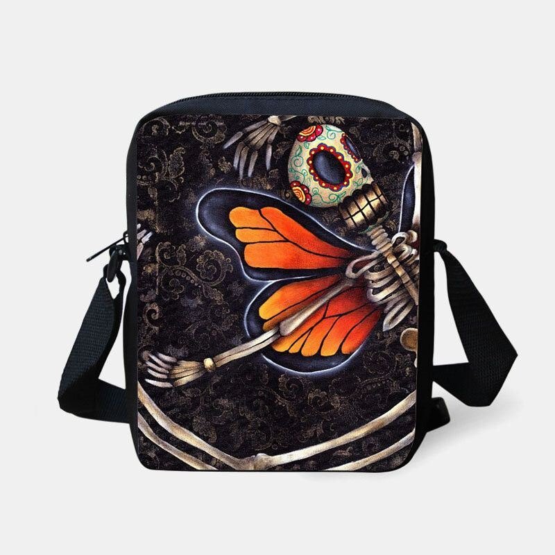 Kvinners Barn Halloween-stil Kledd Søt Hodeskallemønster Crossbody-veske For Å Bære Godteri Sukker