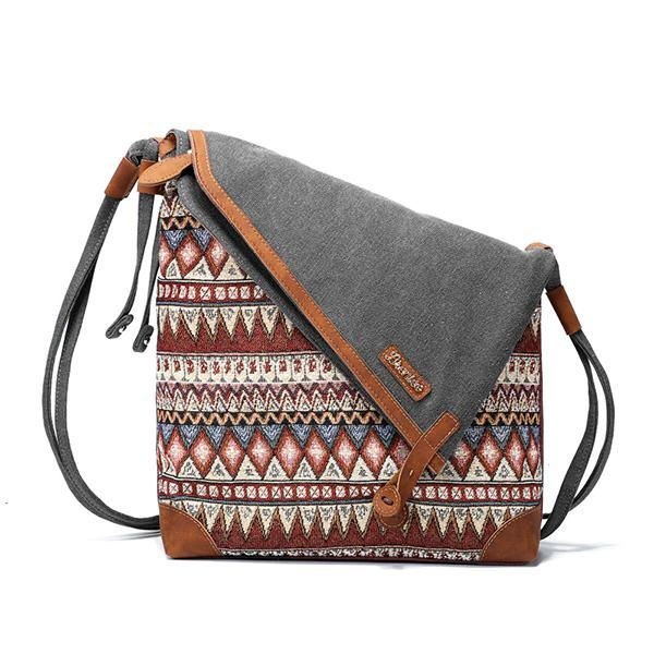 National Printing Canvas Retro Bohemia Crossbody Bag For Kvinner