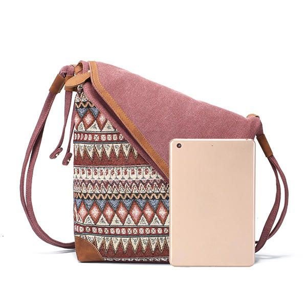 National Printing Canvas Retro Bohemia Crossbody Bag For Kvinner