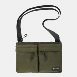 Unisex Dobbel Frontlomme Med Glidelås For Herre Crossbody-vesker Nylon Uformell Enkel Slitebestandig Skulderveske