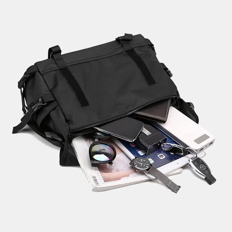 Unisex Herre Med Stor Kapasitet Rygg Anti-tyveri Lomme Crossbody Vesker Minimalistisk Spenne Nylon Messenger Bag Skulderveske