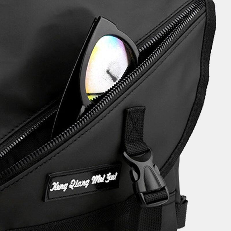 Unisex Herre Med Stor Kapasitet Rygg Anti-tyveri Lomme Crossbody Vesker Minimalistisk Spenne Nylon Messenger Bag Skulderveske