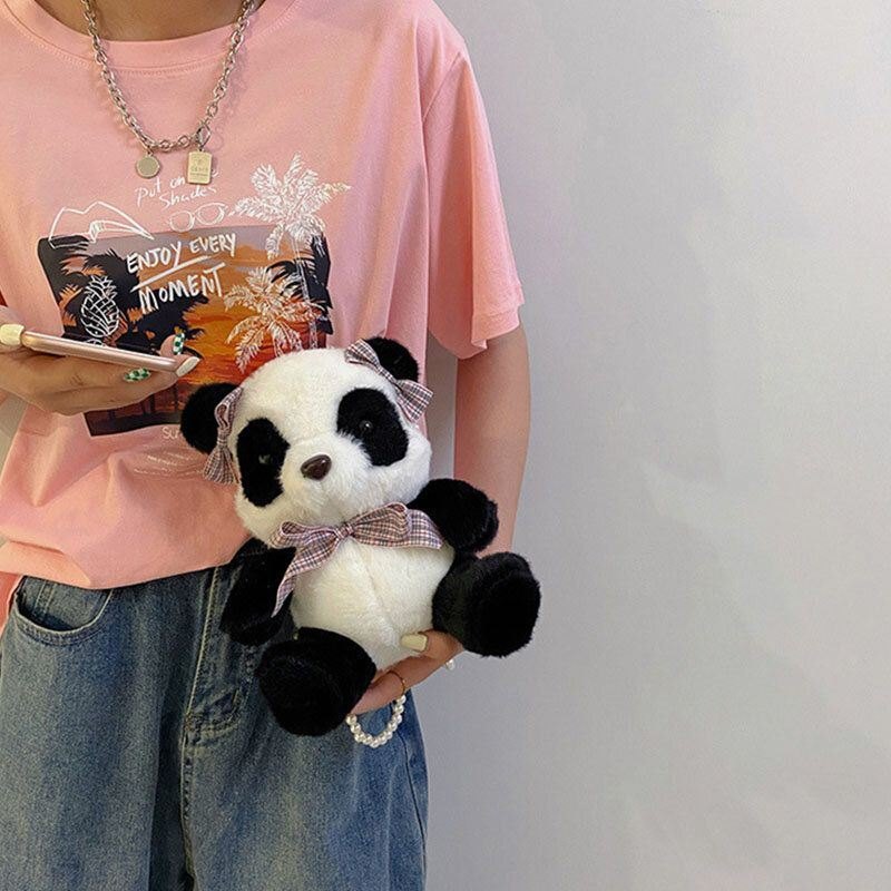 Vinter-ol For Dame Beijing 2022 Dacron Cute Panda Crossbody Bag Skulderveske