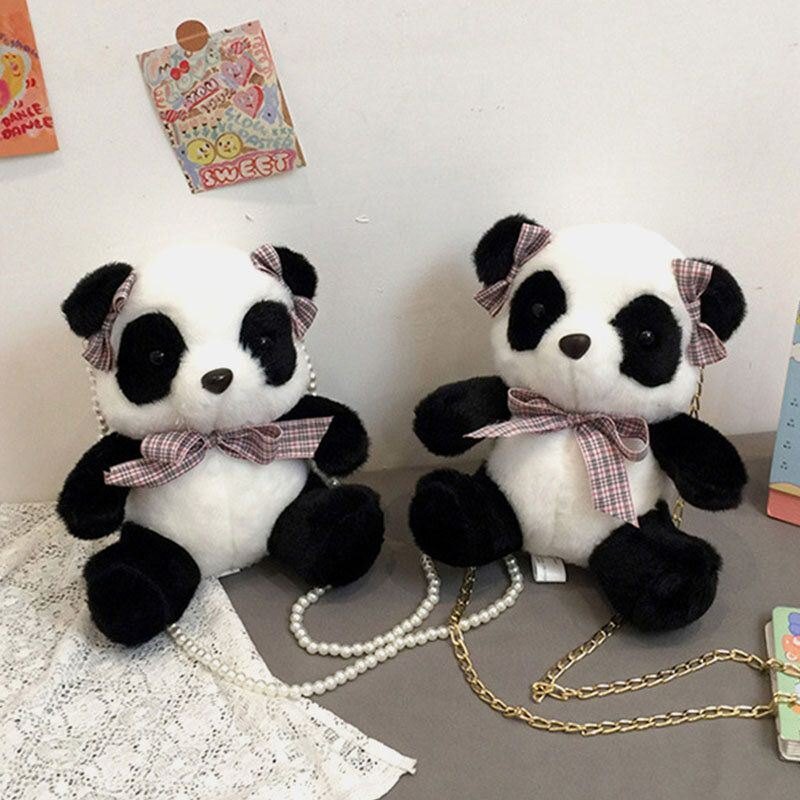 Vinter-ol For Dame Beijing 2022 Dacron Cute Panda Crossbody Bag Skulderveske