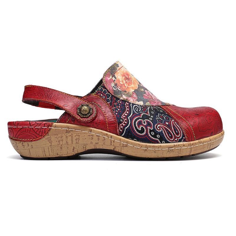 Dame Super Comfy Bloom Blomster Skjøting Retro Mønster Søm Slip On Flats