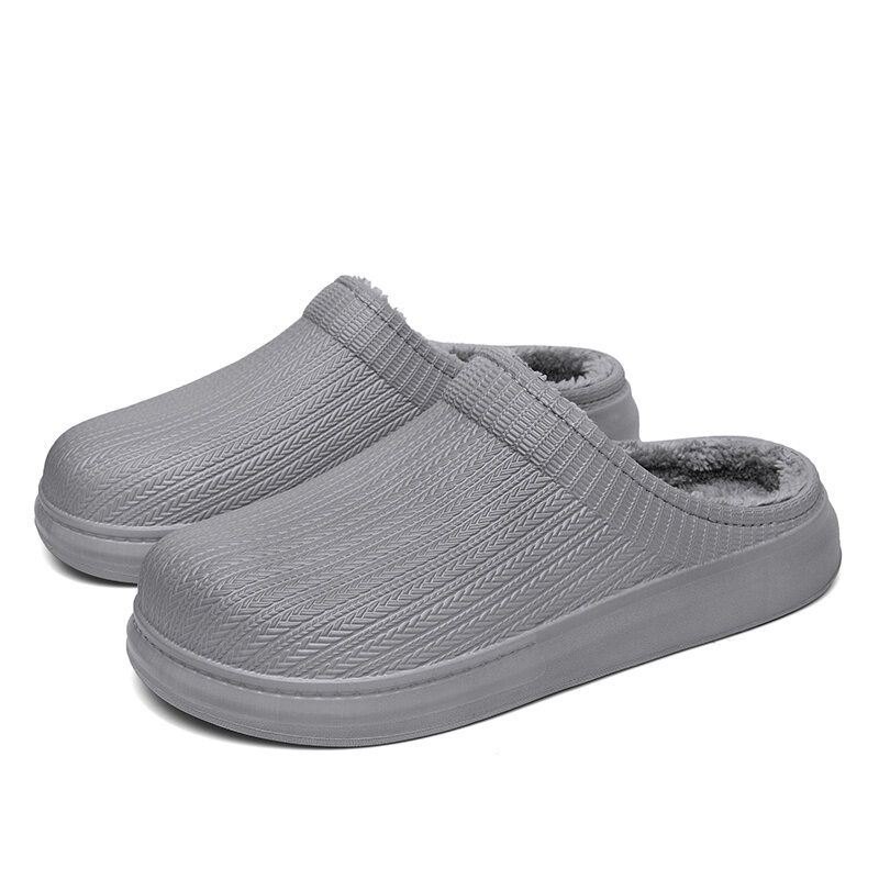 Herre Comfy Wide Fit Riund Toe Backless Easy Slip-on Hjemmetøfler