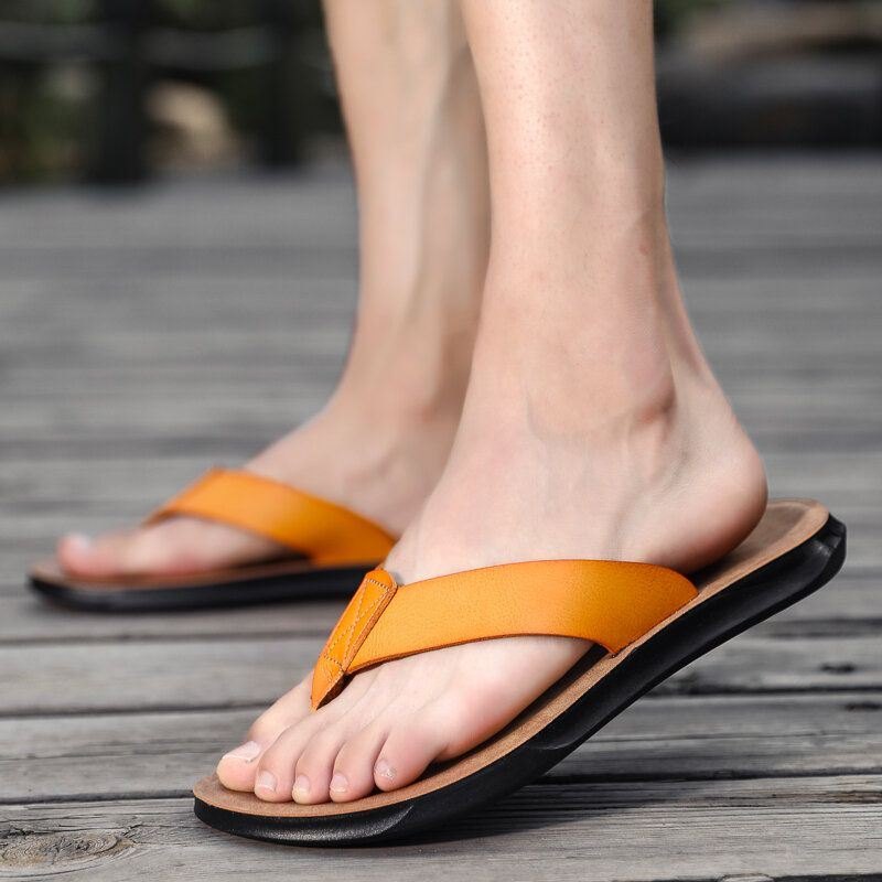 Herre Myk Mikrofibersåle Sklisikker Behagelige Solide Flipflops