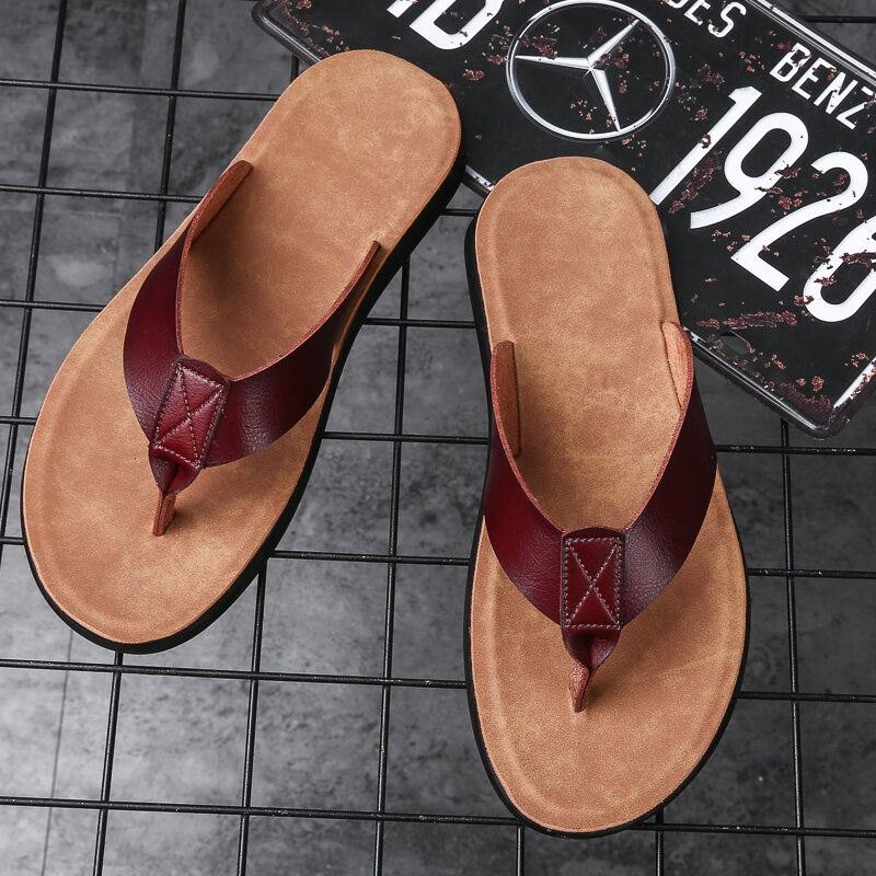 Herre Myk Mikrofibersåle Sklisikker Behagelige Solide Flipflops