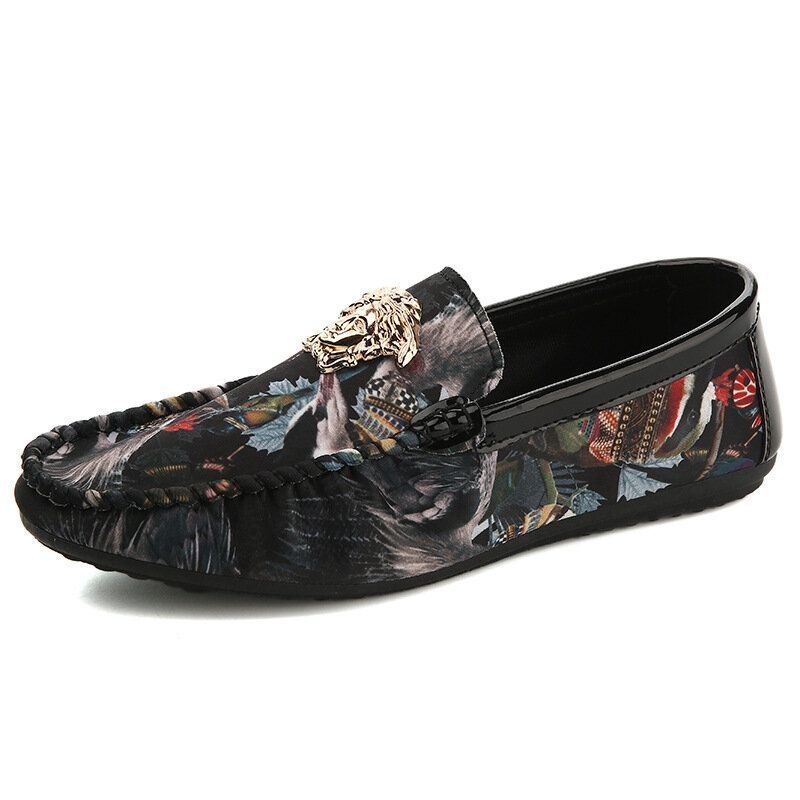 Herre Blomstertrykt Sklisikre Uformelle Walking Driving Loafers